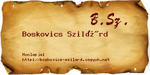 Boskovics Szilárd névjegykártya